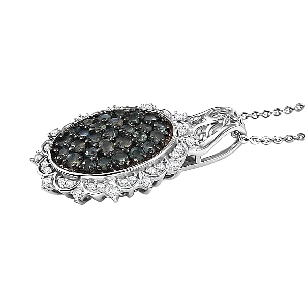 Shop Lc D'Joy Narsipatnam Alexandrite And Moissanite 1.40 Ctw Vine & Bloom Pendant Necklace In Rhodium Over Sterling Silver 20 Inches