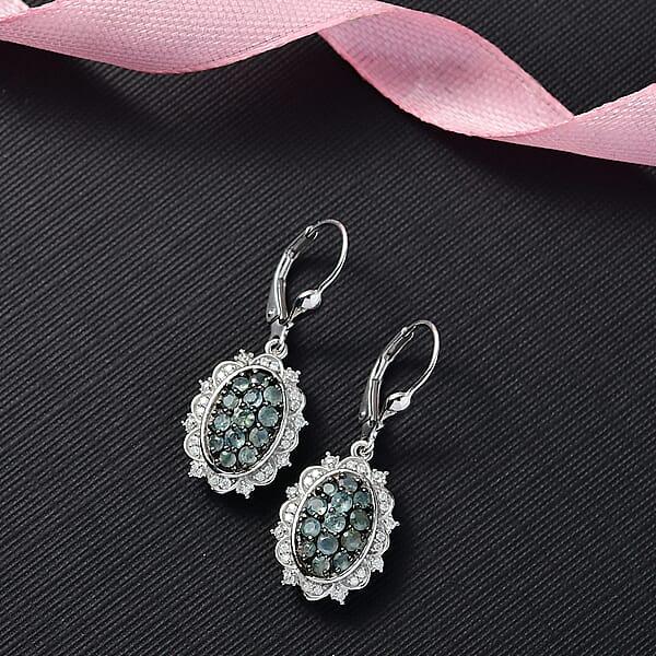 Shop Lc D'Joy Narsipatnam Alexandrite And Moissanite 1.70 Ctw Vine & Bloom Earrings In Rhodium Over Sterling Silver