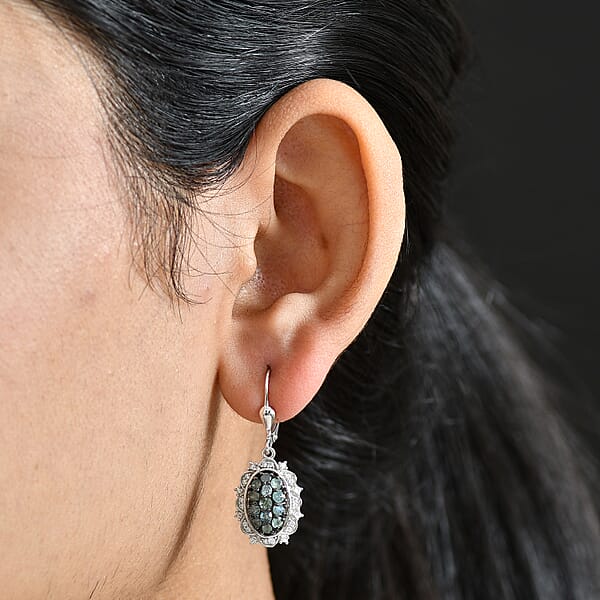 Shop Lc D'Joy Narsipatnam Alexandrite And Moissanite 1.70 Ctw Vine & Bloom Earrings In Rhodium Over Sterling Silver