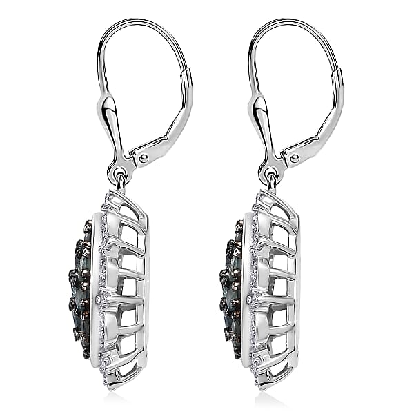 Shop Lc D'Joy Narsipatnam Alexandrite And Moissanite 1.70 Ctw Vine & Bloom Earrings In Rhodium Over Sterling Silver
