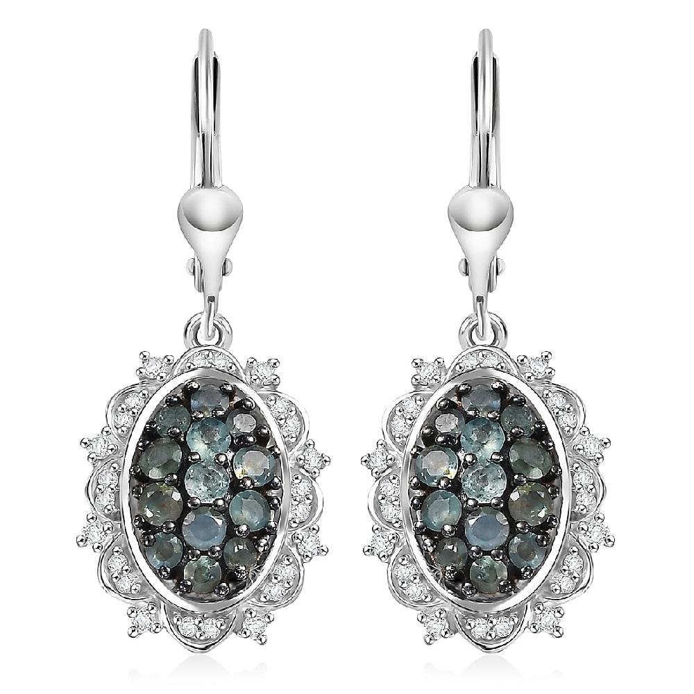 shop lc D'Joy Narsipatnam Alexandrite and Moissanite 1.70 ctw Vine & Bloom Earrings in Rhodium Over Sterling Silver