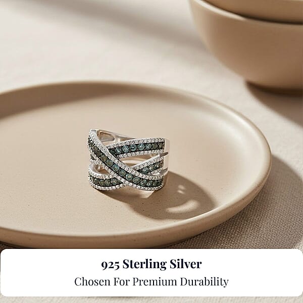 Shop Lc D'Joy Narsipatnam Alexandrite And White Zircon 3.00 Ctw Crossover Bridge Ring In Rhodium Over Sterling Silver