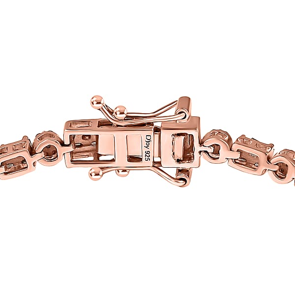 Shop Lc D'Joy Natural Champagne Diamo 2.50 Ctw Art Deco Bracelet In 18K Vermeil Rose Gold Over Sterling Si (7.25 In)