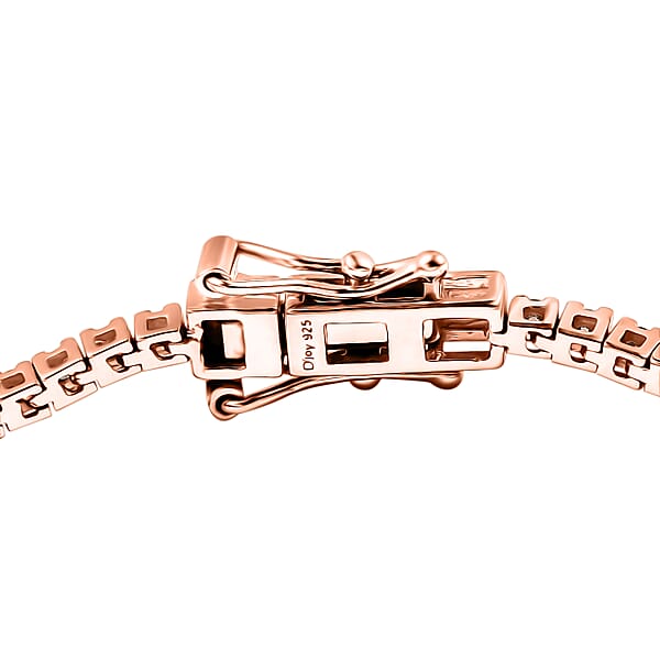 Shop Lc D'Joy Natural Champagne Diamond 2.00 Ctw Tennis Bracelet In 18K Vermeil Rose Gold Over Sterling Silver (7.25 In)