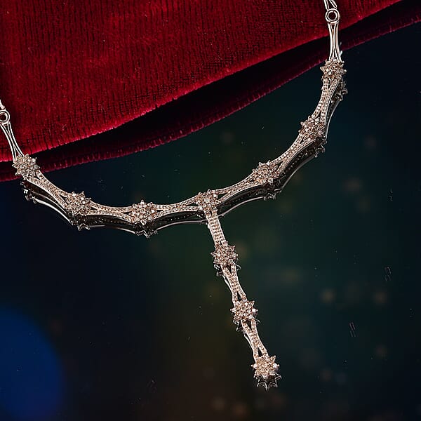 Shop Lc D'Joy Natural Champagne Diamond 2.40 Ctw Necklace In 18K Vermeil Rose Gold Over Sterling Silver 18 Inches