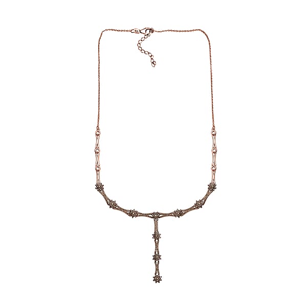 Shop Lc D'Joy Natural Champagne Diamond 2.40 Ctw Necklace In 18K Vermeil Rose Gold Over Sterling Silver 18 Inches