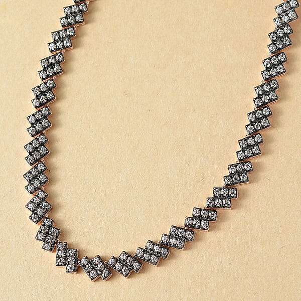 Shop Lc D'Joy Natural Champagne Zircon 12.30 Ctw Necklace 18 Inches In 18K Vermeil Rose Gold Over Sterling Silver