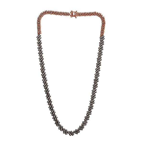 Shop Lc D'Joy Natural Champagne Zircon 12.30 Ctw Necklace 18 Inches In 18K Vermeil Rose Gold Over Sterling Silver