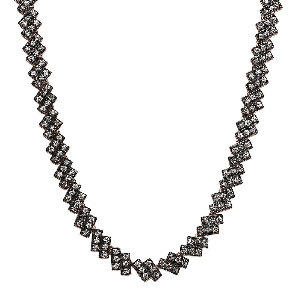 shop lc D'Joy Natural Champagne Zircon 12.30 ctw Necklace 18 Inches in 18K Vermeil Rose Gold Over Sterling Silver