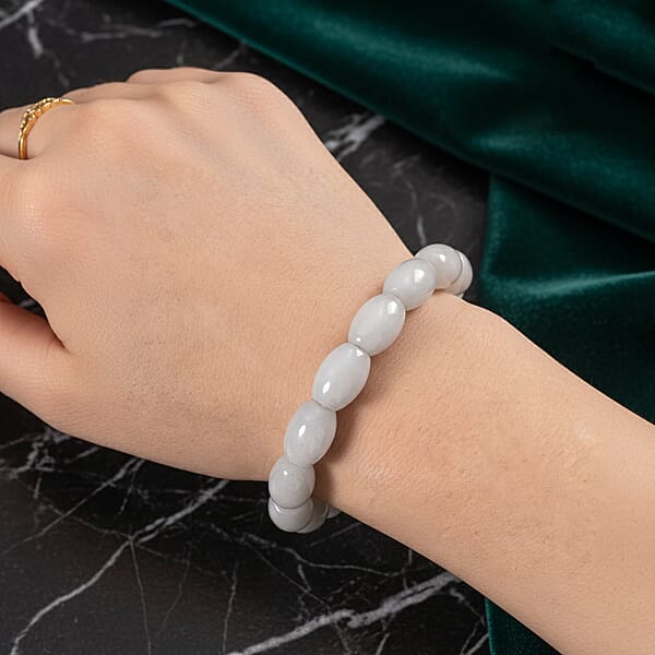 Shop Lc D'Joy Natural Jade 170.00 Ctw Rice Beaded Stretch Bracelet (6.50-7.0In)