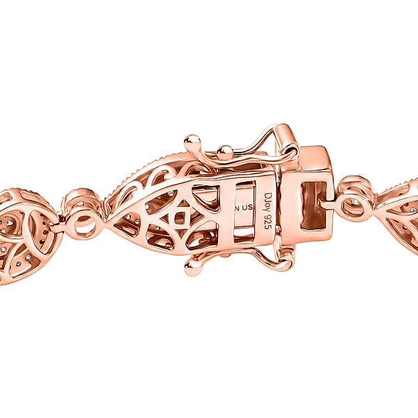 Shop Lc D'Joy Natural Pink And White Diamond I3 2.50 Ctw Endless Love Drop Bracelet In 18K Vermeil Rose Gold Over Sterling Silver (7.25 In) (Del. In 7-10 Days)