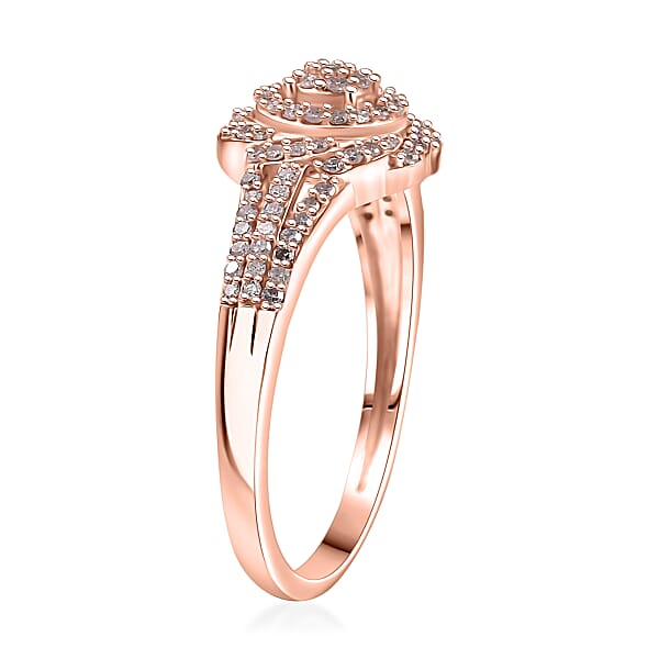 Shop Lc D'Joy Natural Pink Diamond I3 0.33 Ctw Ring In 18K Vermeil Rose Gold Over Sterling Silver