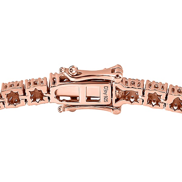 Shop Lc D'Joy Natural Pink Diamond I3 2.00 Ctw Floral Bracelet In Vermeil Rose Gold Over Sterling Silv (7.50 In)