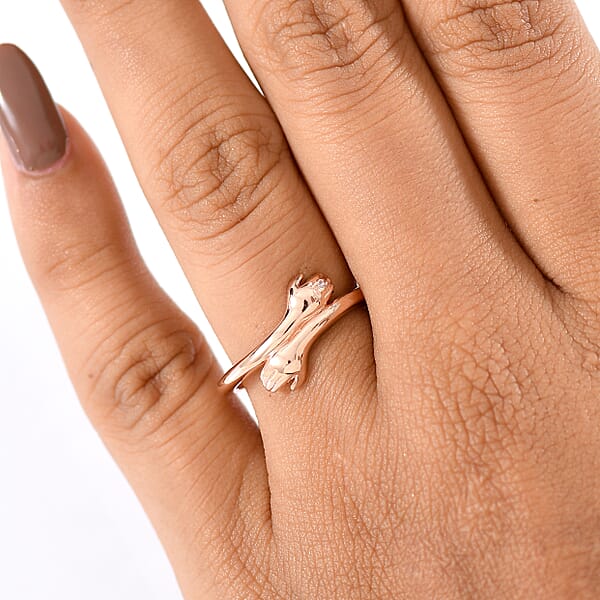 Shop Lc D'Joy Natural Pink Diamond (I3) Accent Ring In 18K Vermeil RG Over Sterling Silver