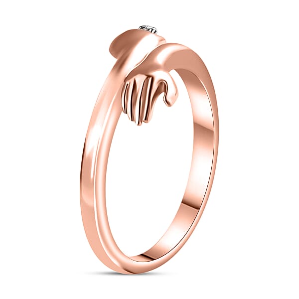 Shop Lc D'Joy Natural Pink Diamond (I3) Accent Ring In 18K Vermeil RG Over Sterling Silver
