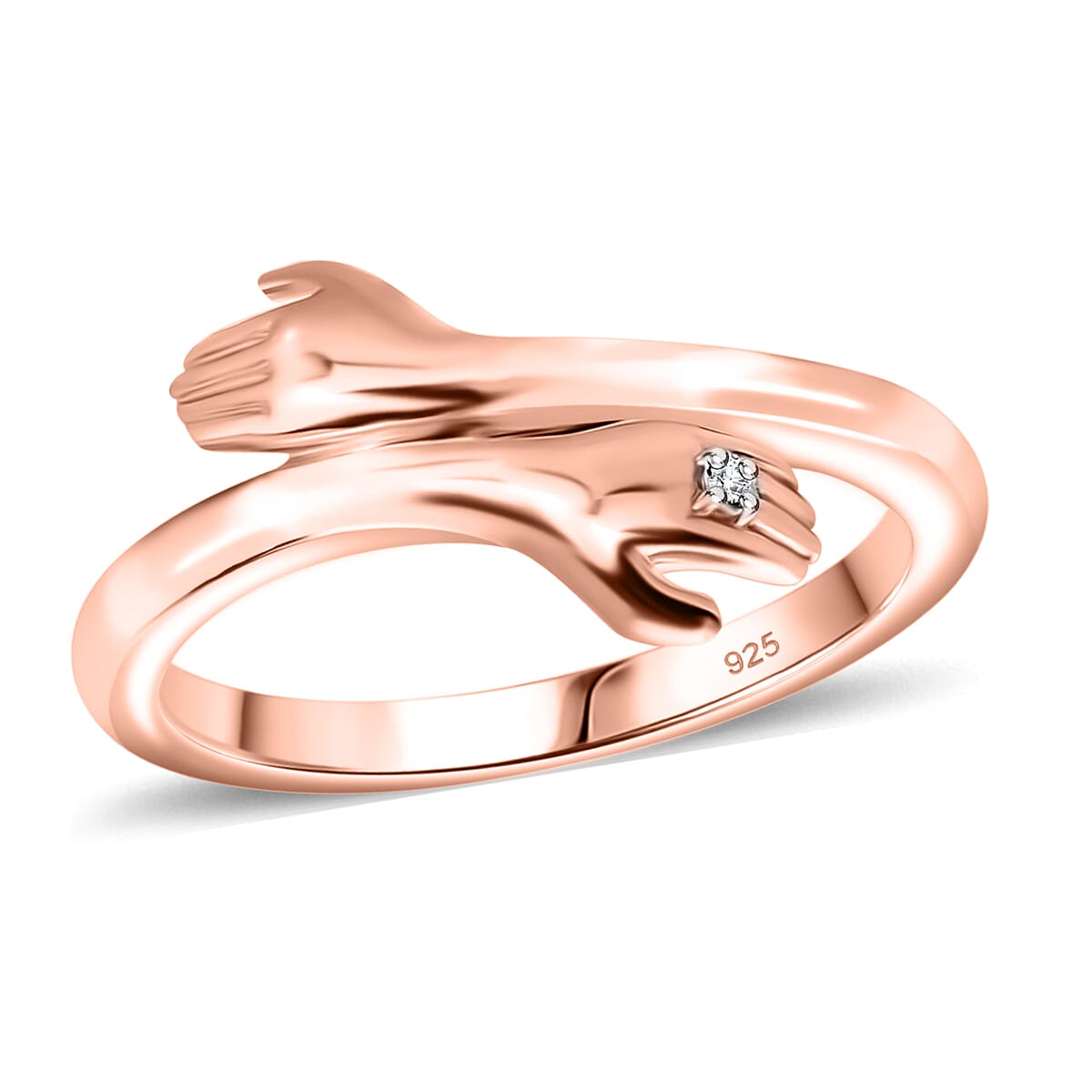 shop lc D'Joy Natural Pink Diamond (I3) Accent Ring in 18K Vermeil RG Over Sterling Silver