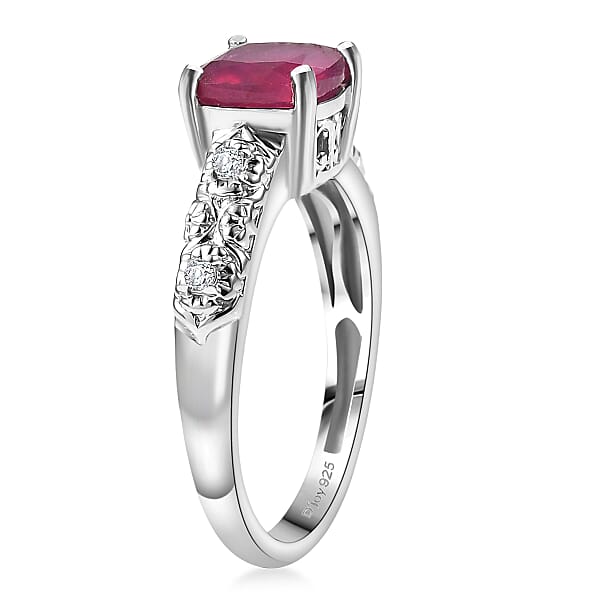 Shop Lc D'Joy Niassa Ruby (FF) White Zircon Ring In Platinum Over Sterling Silver 2.50 Ctw