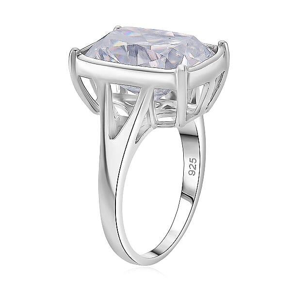Shop Lc D'Joy Old Mine Cut Moissanite 10.00 Ctw Ring In Rhodium Over Sterling Silver