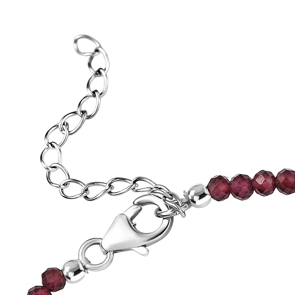 Shop Lc D'Joy Orissa Rhodolite Garnet 18.50 Ctw Beaded Bracelet In Sterling Silver (7.25 In)