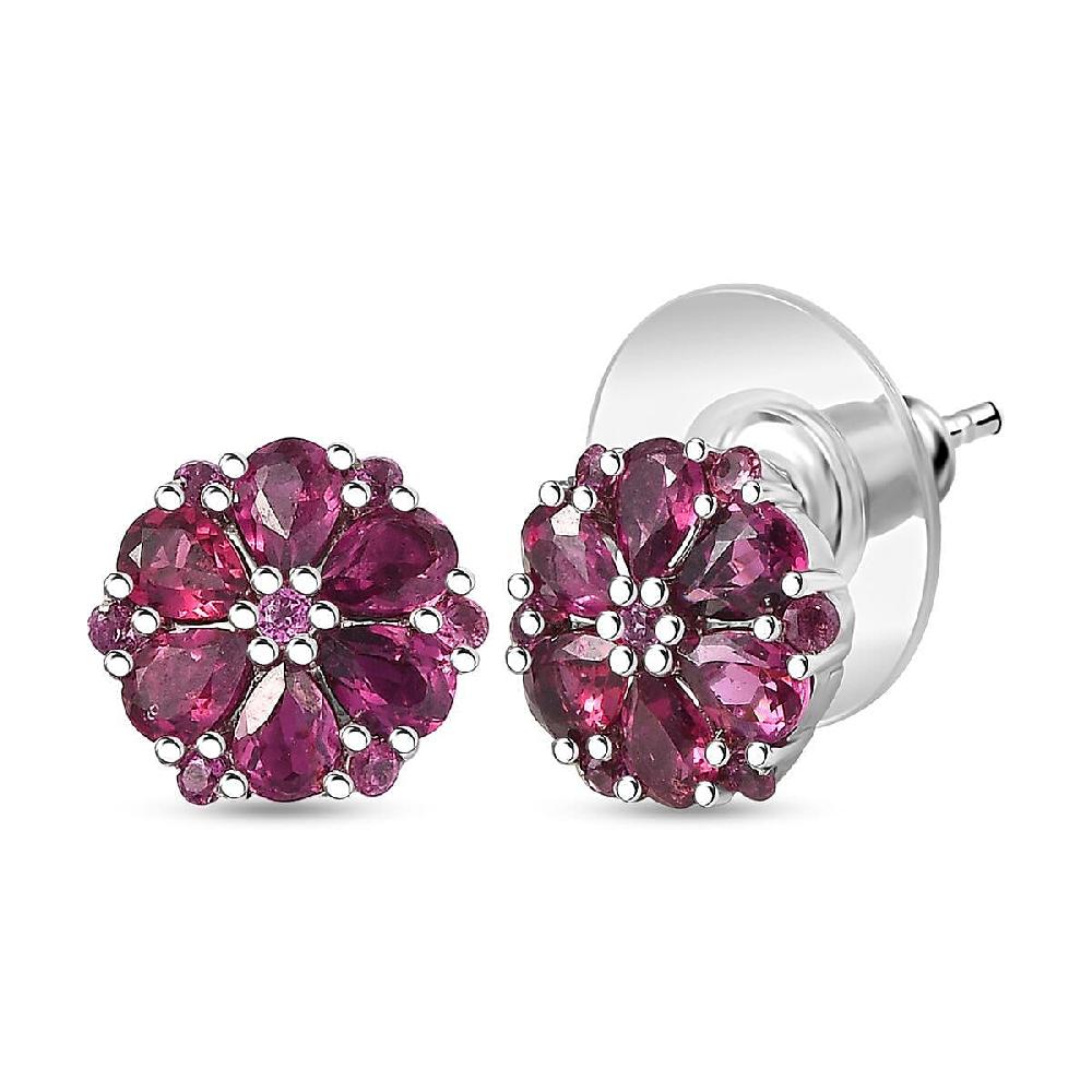 shop lc D'Joy Orissa Rhodolite Garnet 2.90 ctw Earrings in Platinum Over Sterling Silver
