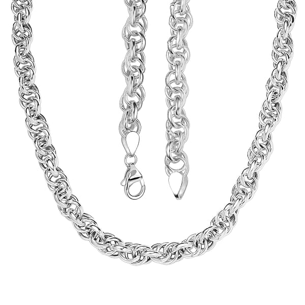 Shop Lc D'Joy Oval Link Chain Necklace In Sterling Silver 21 Grams 20 Inches