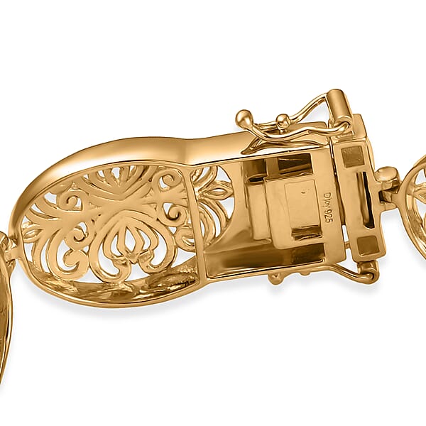 Shop Lc D'Joy Passport To Turkey 18K Vermeil Yellow Gold Over Sterling Silver Filigree Bracelet (6.50 In) 18.40 Grams