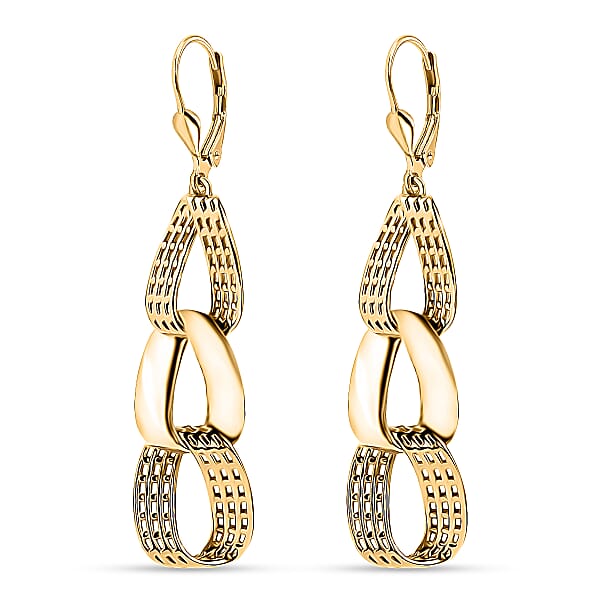 Shop Lc D'Joy Passport To Turkey Dangle Earrings In 18K Vermeil Yellow Gold Over Sterling Silver 7.60 Grams