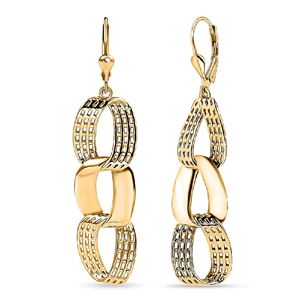 shop lc D'Joy Passport to Turkey Dangle Earrings in 18K Vermeil Yellow Gold Over Sterling Silver 7.60 Grams