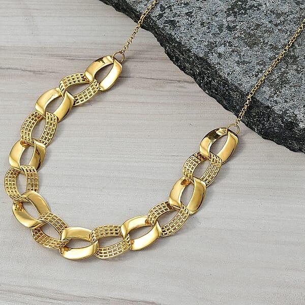 Shop Lc D'Joy Passport To Turkey Fancy Necklace In 18K Vermeil Yellow Gold Over Sterling Silver 19 Grams 18 Inches