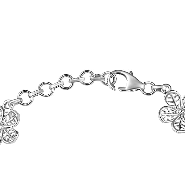 Shop Lc D'Joy Passport To Turkey Floral Bracelet In 18K Vermeil YRG And Rhodium Over Sterling Silver (6.50 In) 11.50 Grams