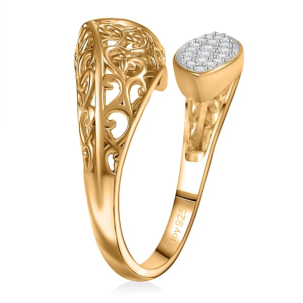 Shop Lc D'Joy Passport To Turkey White Zircon 0.30 Ctw Ring In 18K Vermeil Yellow Gold Over Sterling Silver