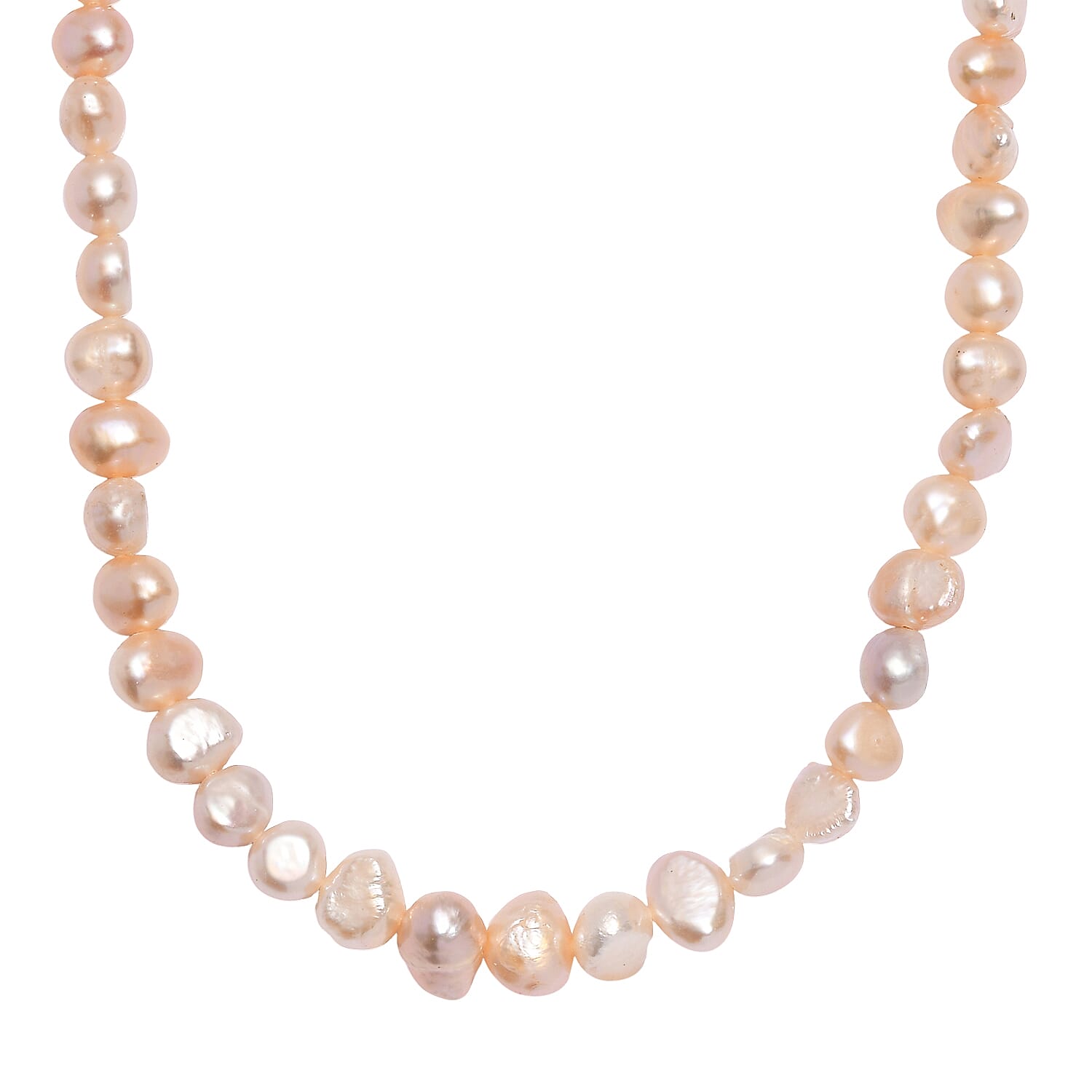 shop lc D'Joy Peach Freshwater Pearl Necklace in 18K Vermeil Yellow Gold Over Sterling Silver 18 Inches