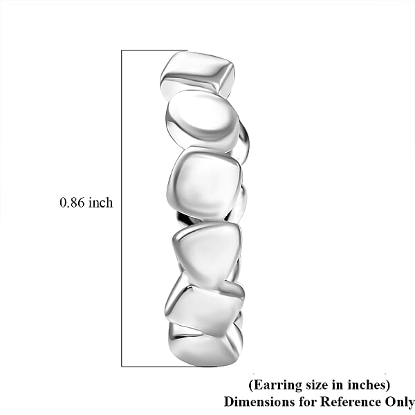 Shop Lc D'Joy Pebble Hoop Earrings In Rhodium Over Sterling Silver 8.35 Grams