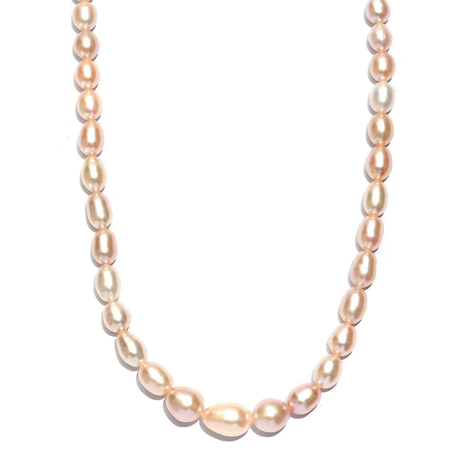 shop lc D'Joy Pink Freshwater Pearl Necklace in 18K Vermeil Rose Gold Over Sterling Silver 18 Inches