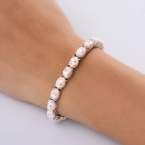 Shop Lc D'Joy Pink Natrolite 23.50 Ctw Turtle Bracelet In Rhodium Over Sterling Silver (8.00 In)