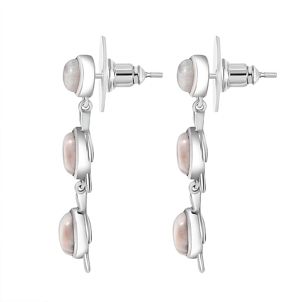 Shop Lc D'Joy Pink Natrolite 6.70 Ctw Turtle Earrings In Platinum Over Sterling Silver