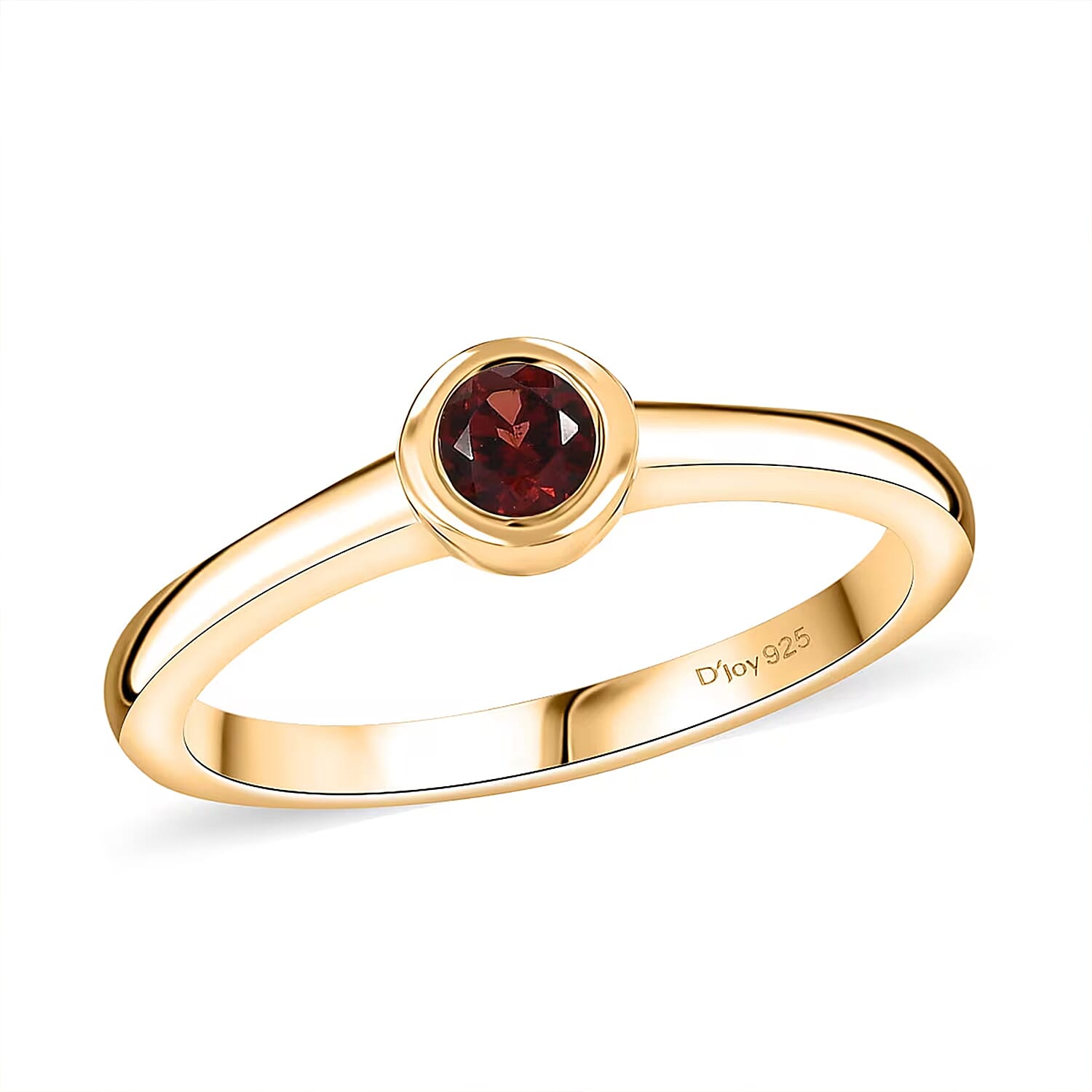 shop lc D'Joy Poke Free Mozambique Garnet 0.35 ctw Solitaire Ring in 18K Vermeil Yellow Gold Over Sterling Silver