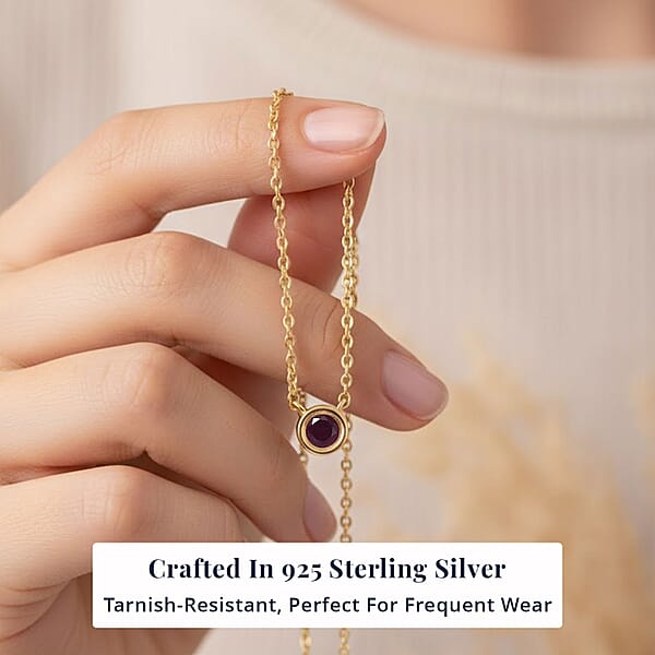 Shop Lc D'Joy Poke Free Niassa Ruby (FF) 0.35 Ctw Necklace 18 Inches In 18K Vermeil Yellow Gold Over Sterling Silver