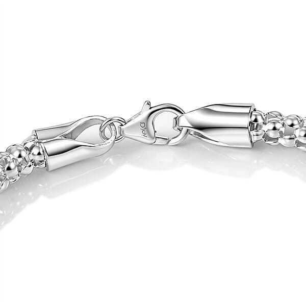 Shop Lc D'Joy Popcorn Bead Chain Bracelet In Sterling Silver (7.25 In) 8.90 Grams