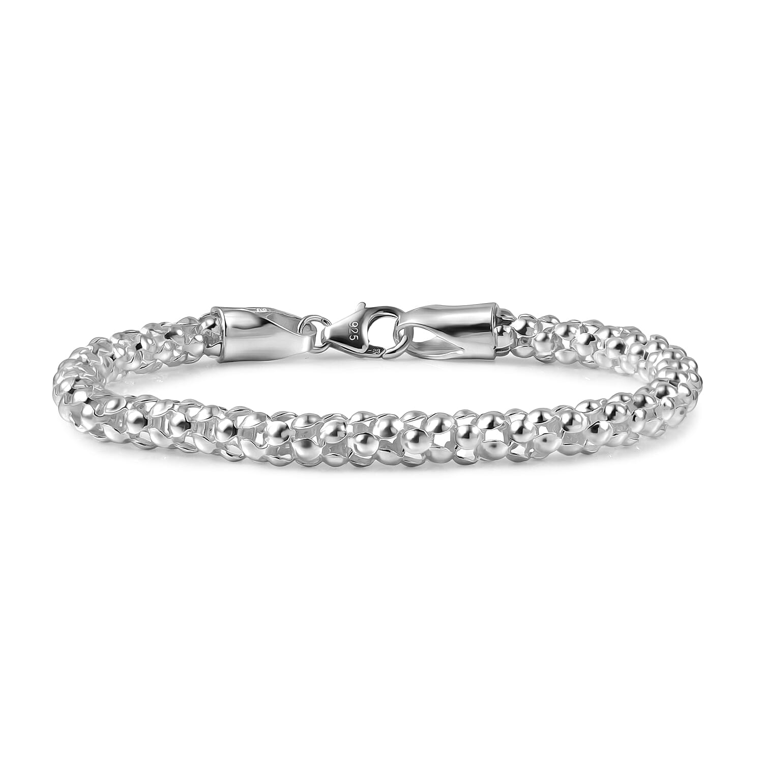shop lc D'Joy Popcorn Bead Chain Bracelet in Sterling Silver (7.25 In) 8.90 Grams