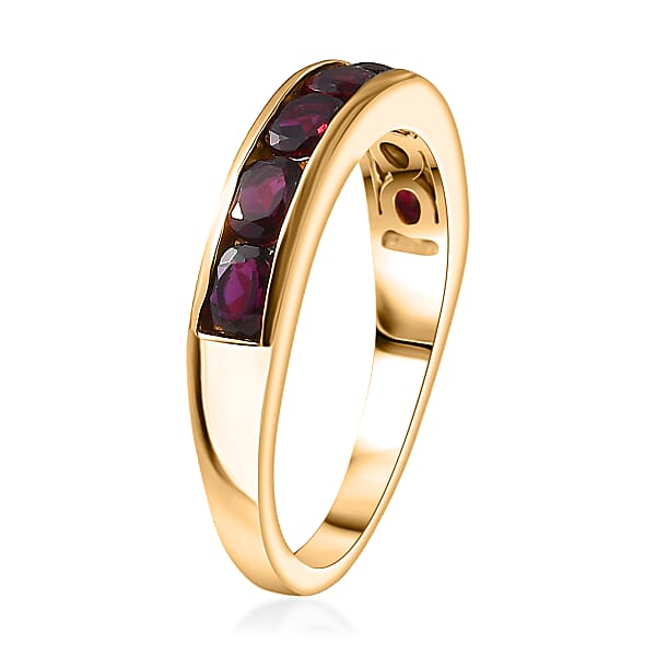 Shop Lc D'Joy Premium Anthill Garnet 1.50 Ctw Eternal Love Ring In 18K Vermeil Yellow Gold Over Sterling Silver (Del. In 5-7 Days)