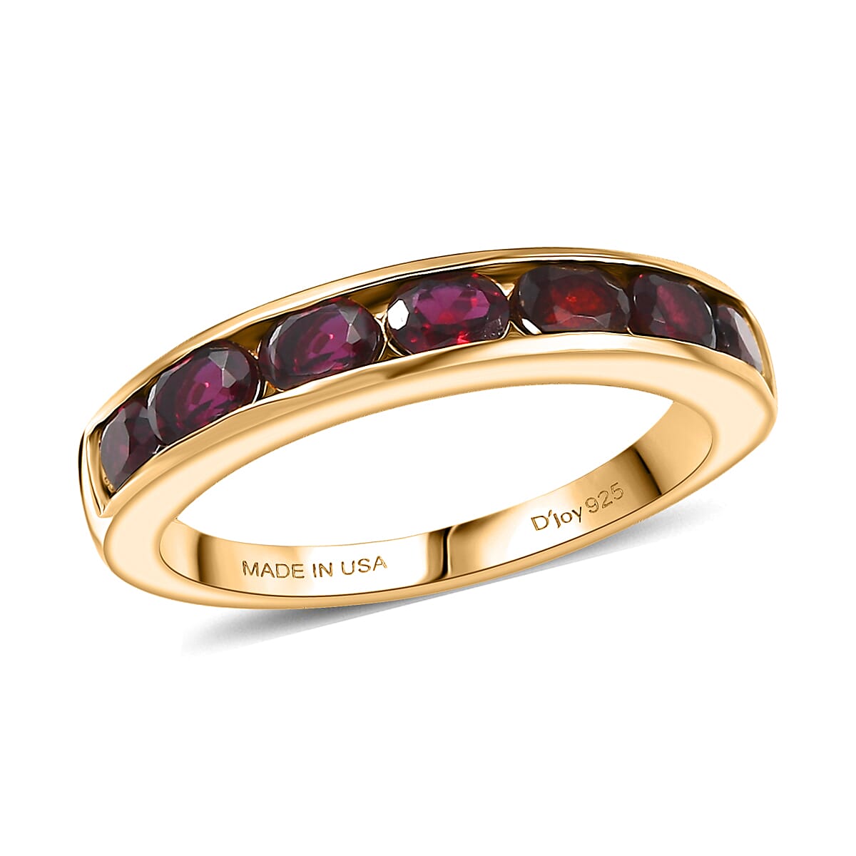 shop lc D'Joy Premium Anthill Garnet 1.50 ctw Eternal Love Ring in 18K Vermeil Yellow Gold Over Sterling Silver (Del. in 5-7 Days)
