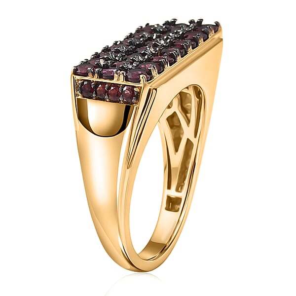 Shop Lc D'Joy Premium Anthill Garnet 2.50 Ctw Men's Ring In 18K Vermeil Yellow Gold Over Sterling Silver