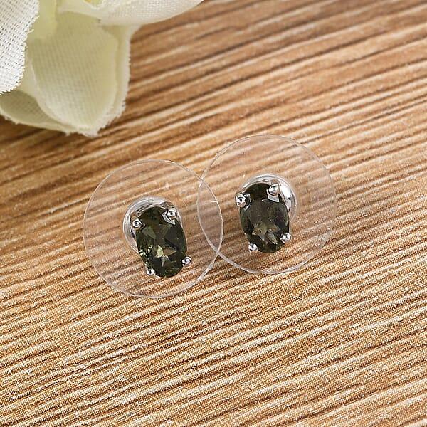 Shop Lc D'Joy Premium Bohemian Moldavite 0.75 Ctw Earrings Stud Earrings Solitaire Studs Moldavite Earrings Sterling Silver Earrings