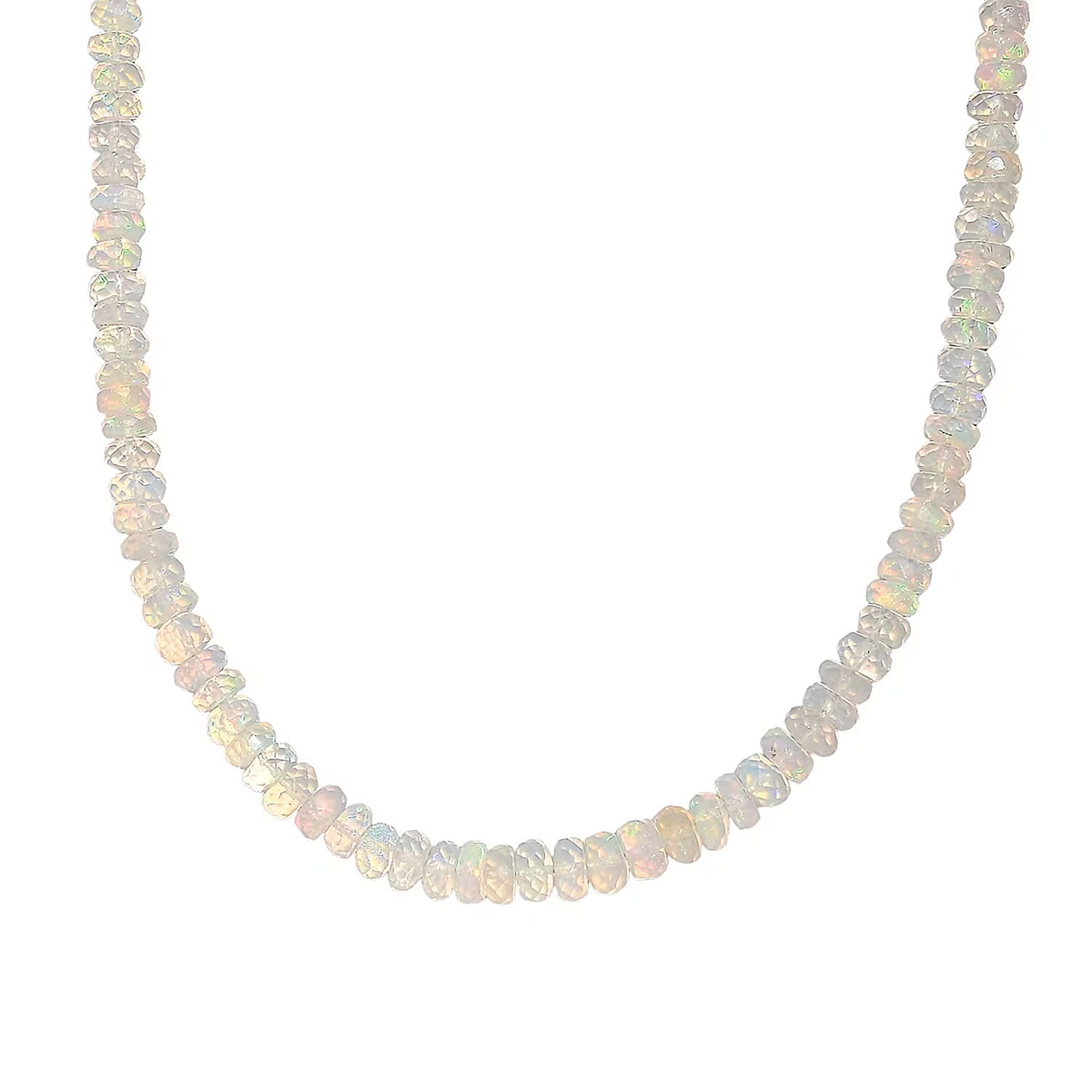 shop lc D'Joy Premium Ethiopian Welo Opal 50.00 ctw Beaded Graduated Necklace in 18K Vermeil Yellow Gold Over Sterling Silver 18-20 Inches
