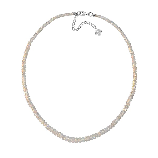 Shop Lc D'Joy Premium Ethiopian Welo Opal 60.00 Ctw Necklace In Rhodium Over Sterling Silver 18 Inches