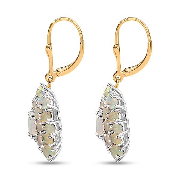 Shop Lc D'Joy Premium Ethiopian Welo Opal 7.25 Ctw Bloom Earrings In 18K Vermeil YG And Rhodium Over Sterling Silver