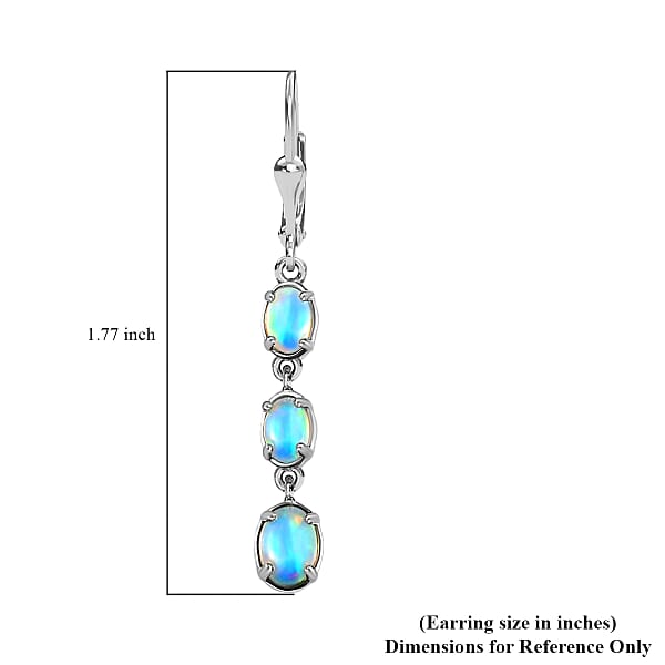 Shop Lc D'Joy Premium Ethiopian Welo Opal Drop Earrings Lever Back Earrings For Women Platinum Over Sterling Silver Dangle Earrings Opal Jewelry 2.25 Ctw