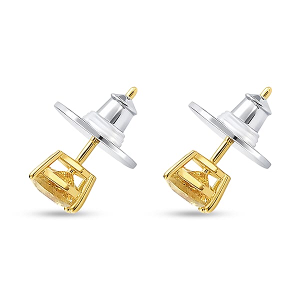 Shop Lc D'Joy Premium Golden Apatite 1.40 Ctw Solitaire Stud Earrings In 18K Vermeil Yellow Gold Over Sterling Silver