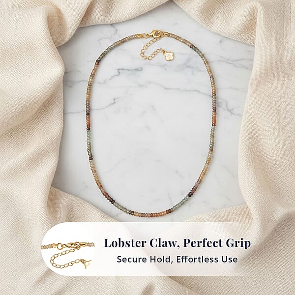 Shop Lc D'Joy Premium Golden Zircon 85.00 Ctw Beaded Necklace In 18K Vermeil Yellow Gold Over Sterling Silver 18-20 Inches